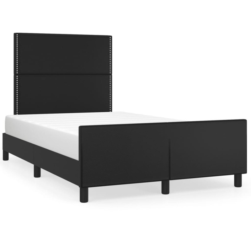 vidaXL Bettgestell mit Kopfteil Schwarz 120x190 cm Kunstleder vidaXL Bettgestell mit Kopfteil Schwarz 120x190 cm Kunstleder