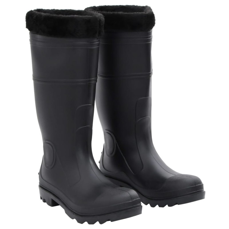 vidaXL Gummistiefel mit Herausnehmbarem Innenfutter Schwarz Gr. 41 PVC vidaXL Gummistiefel mit Herausnehmbarem Innenfutter Schwarz Gr. 41 PVC