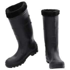 vidaXL Gummistiefel mit Herausnehmbarem Innenfutter Schwarz Gr. 41 PVC