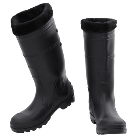 vidaXL Gummistiefel mit Herausnehmbarem Innenfutter Schwarz Gr. 41 PVC