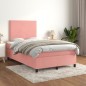 vidaXL Boxspringbett mit Matratze Rosa 120x190 cm Samt vidaXL Boxspringbett mit Matratze Rosa 120x190 cm Samt
