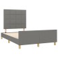 vidaXL Bettgestell mit Kopfteil Dunkelgrau 120x190 cm Stoff vidaXL Bettgestell mit Kopfteil Dunkelgrau 120x190 cm Stoff