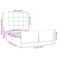 vidaXL Bettgestell mit Kopfteil Dunkelgrau 120x190 cm Stoff vidaXL Bettgestell mit Kopfteil Dunkelgrau 120x190 cm Stoff