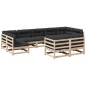vidaXL 9-tlg. Garten-Sofagarnitur mit Kissen Massivholz Kiefer vidaXL 9-tlg. Garten-Sofagarnitur mit Kissen Massivholz Kiefer