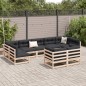 vidaXL 9-tlg. Garten-Sofagarnitur mit Kissen Massivholz Kiefer vidaXL 9-tlg. Garten-Sofagarnitur mit Kissen Massivholz Kiefer