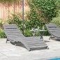 vidaXL Sonnenliege mit Tisch Grau Massivholz Akazie vidaXL Sonnenliege mit Tisch Grau Massivholz Akazie