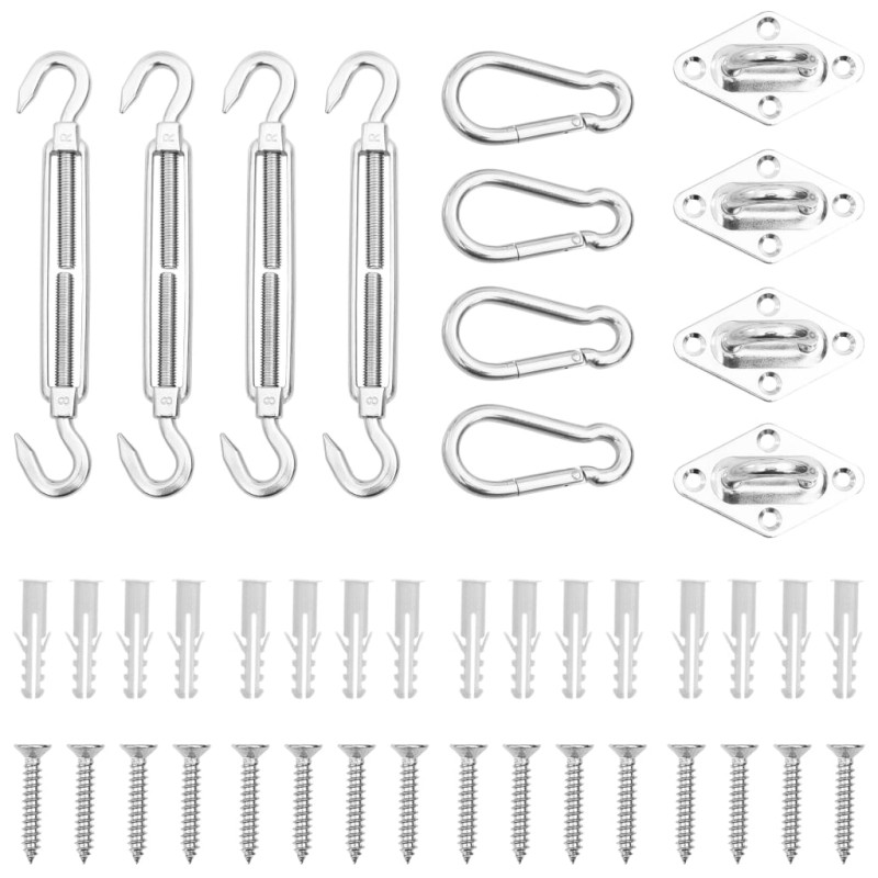 vidaXL 12-tlg. Sonnensegel Zubehör-Set Edelstahl vidaXL 12-tlg. Sonnensegel Zubehör-Set Edelstahl
