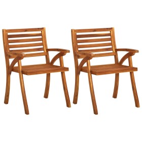vidaXL Garten-Essstühle mit Kissen 2 Stk. Massivholz Akazie 