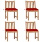 vidaXL Gartenstühle 4 Stk. mit Kissen Massivholz Teak vidaXL Gartenstühle 4 Stk. mit Kissen Massivholz Teak