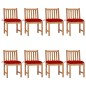 vidaXL Gartenstühle 8 Stk. mit Kissen Massivholz Teak vidaXL Gartenstühle 8 Stk. mit Kissen Massivholz Teak