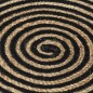 vidaXL Teppich Handgefertigt Jute mit Spiralen-Design Schwarz 90 cm 
