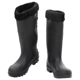 vidaXL Gummistiefel mit Herausnehmbarem Innenfutter Schwarz Gr. 38 PVC