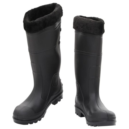 vidaXL Gummistiefel mit Herausnehmbarem Innenfutter Schwarz Gr. 38 PVC