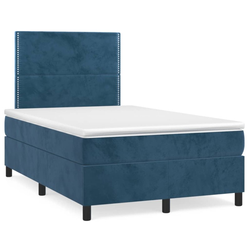 vidaXL Boxspringbett mit Matratze Dunkelblau 120x190 cm Samt vidaXL Boxspringbett mit Matratze Dunkelblau 120x190 cm Samt