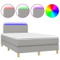 vidaXL Boxspringbett mit Matratze & LED Hellgrau 120x190 cm Stoff vidaXL Boxspringbett mit Matratze & LED Hellgrau 120x190 cm Stoff