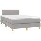 vidaXL Boxspringbett mit Matratze & LED Hellgrau 120x190 cm Stoff vidaXL Boxspringbett mit Matratze & LED Hellgrau 120x190 cm Stoff
