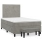 vidaXL Boxspringbett mit Matratze Hellgrau 120x190 cm Samt vidaXL Boxspringbett mit Matratze Hellgrau 120x190 cm Samt