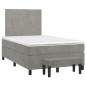 vidaXL Boxspringbett mit Matratze Hellgrau 120x190 cm Samt vidaXL Boxspringbett mit Matratze Hellgrau 120x190 cm Samt
