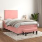 vidaXL Boxspringbett mit Matratze Rosa 120x190 cm Samt vidaXL Boxspringbett mit Matratze Rosa 120x190 cm Samt