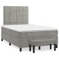 vidaXL Boxspringbett mit Matratze Hellgrau 120x190 cm Samt vidaXL Boxspringbett mit Matratze Hellgrau 120x190 cm Samt