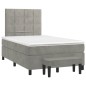 vidaXL Boxspringbett mit Matratze Hellgrau 120x190 cm Samt vidaXL Boxspringbett mit Matratze Hellgrau 120x190 cm Samt