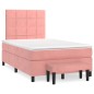 vidaXL Boxspringbett mit Matratze Rosa 120x190 cm Samt vidaXL Boxspringbett mit Matratze Rosa 120x190 cm Samt
