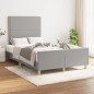 vidaXL Bettgestell mit Kopfteil Hellgrau 120x190 cm Stoff vidaXL Bettgestell mit Kopfteil Hellgrau 120x190 cm Stoff