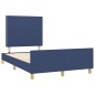 vidaXL Bettgestell mit Kopfteil Blau 120x190 cm Stoff vidaXL Bettgestell mit Kopfteil Blau 120x190 cm Stoff