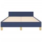 vidaXL Bettgestell mit Kopfteil Blau 120x190 cm Stoff vidaXL Bettgestell mit Kopfteil Blau 120x190 cm Stoff