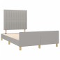 vidaXL Bettgestell mit Kopfteil Hellgrau 120x190 cm Stoff vidaXL Bettgestell mit Kopfteil Hellgrau 120x190 cm Stoff