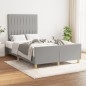 vidaXL Bettgestell mit Kopfteil Hellgrau 120x190 cm Stoff vidaXL Bettgestell mit Kopfteil Hellgrau 120x190 cm Stoff