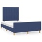 vidaXL Bettgestell mit Kopfteil Blau 120x190 cm Stoff vidaXL Bettgestell mit Kopfteil Blau 120x190 cm Stoff