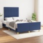 vidaXL Bettgestell mit Kopfteil Blau 120x190 cm Stoff vidaXL Bettgestell mit Kopfteil Blau 120x190 cm Stoff