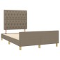 vidaXL Bettgestell mit Kopfteil Taupe 120x190 cm Stoff vidaXL Bettgestell mit Kopfteil Taupe 120x190 cm Stoff