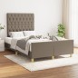 vidaXL Bettgestell mit Kopfteil Taupe 120x190 cm Stoff vidaXL Bettgestell mit Kopfteil Taupe 120x190 cm Stoff