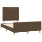 vidaXL Bettgestell mit Kopfteil Dunkelbraun 120x190 cm Stoff vidaXL Bettgestell mit Kopfteil Dunkelbraun 120x190 cm Stoff