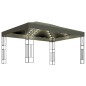 Pavillon mit LED-Lichterkette 3x4 m Taupe Stoff Pavillon mit LED-Lichterkette 3x4 m Taupe Stoff