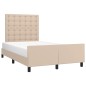vidaXL Bettgestell mit Kopfteil Cappuccino-Braun 120x190 cm Kunstleder vidaXL Bettgestell mit Kopfteil Cappuccino-Braun 120x190 cm Kunstleder