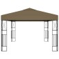 Pavillon mit LED-Lichterkette 3x4 m Taupe Stoff Pavillon mit LED-Lichterkette 3x4 m Taupe Stoff