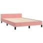 vidaXL Bettgestell mit Kopfteil Rosa 120x190 cm Samt vidaXL Bettgestell mit Kopfteil Rosa 120x190 cm Samt