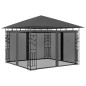 vidaXL Pavillon mit Moskitonetz & LED-Lichterkette 3x3x2,73m Anthrazit vidaXL Pavillon mit Moskitonetz & LED-Lichterkette 3x3x2,73m Anthrazit