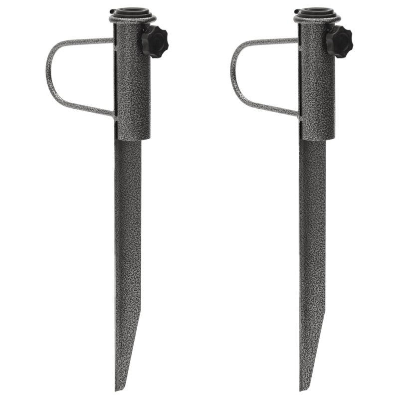 vidaXL Schirmständer mit Erdspießen 2 Stk. 19x42 cm Verzinkter Stahl vidaXL Schirmständer mit Erdspießen 2 Stk. 19x42 cm Verzinkter Stahl
