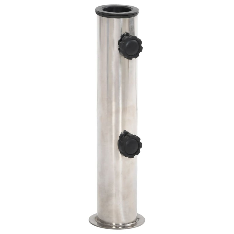 vidaXL Sonnenschirmständer für Ø38/48 mm Mast Silbern Edelstahl vidaXL Sonnenschirmständer für Ø38/48 mm Mast Silbern Edelstahl
