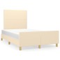 vidaXL Bettgestell mit Kopfteil Creme 120x190 cm Stoff vidaXL Bettgestell mit Kopfteil Creme 120x190 cm Stoff
