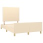 vidaXL Bettgestell mit Kopfteil Creme 120x190 cm Stoff vidaXL Bettgestell mit Kopfteil Creme 120x190 cm Stoff