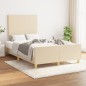 vidaXL Bettgestell mit Kopfteil Creme 120x190 cm Stoff vidaXL Bettgestell mit Kopfteil Creme 120x190 cm Stoff