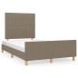 vidaXL Bettgestell mit Kopfteil Taupe 120x190 cm Stoff vidaXL Bettgestell mit Kopfteil Taupe 120x190 cm Stoff