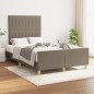 vidaXL Bettgestell mit Kopfteil Taupe 120x190 cm Stoff vidaXL Bettgestell mit Kopfteil Taupe 120x190 cm Stoff