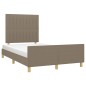 vidaXL Bettgestell mit Kopfteil Taupe 120x190 cm Stoff vidaXL Bettgestell mit Kopfteil Taupe 120x190 cm Stoff