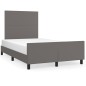 vidaXL Bettgestell mit Kopfteil Grau 120x190 cm Kunstleder vidaXL Bettgestell mit Kopfteil Grau 120x190 cm Kunstleder